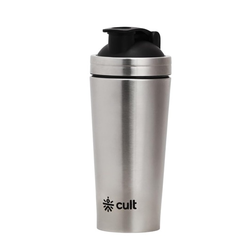 [BRSREZAEBZ7AKHLA] CULT Stainless Steel Shaker Bottle 700ML – Durable, Leak-Proof, BPA-Free Protein Shaker with Wire Mixer – Gym, Fitness, Travel & Daily Use – Lightweight & Easy to Clean - Silver