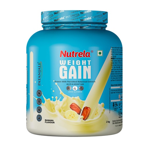 [BRSRMZQ3DMHWKAY3] Nutrela Weight Gainer | 2 Kg Banana Flavour | High-Calorie Mass Gainer with Vitamins & Khandsari Sugar | Ideal for Men & Women,Powder
