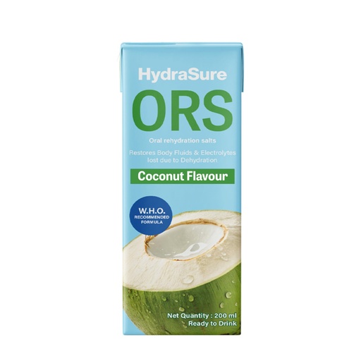 [BRSRGALQBENB4FYZ] HydraSure Coconut ORS Drink - 200 ml (Pack of 10)