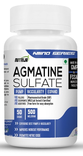 [BRSW2HYQB4HWM3I6] NutriJa Agmatine Sulfate Powder - 50 Grams | 100 Servings | Boost Nitric Oxide, Muscle Pump & Strength