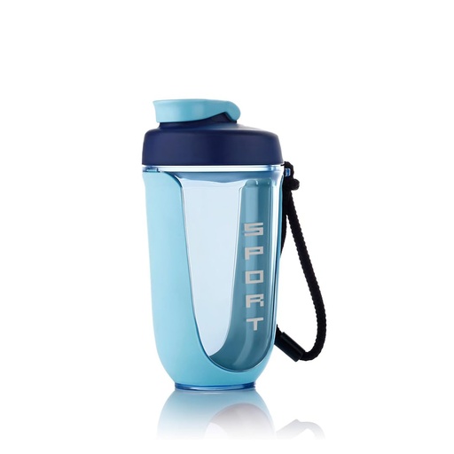 [BRSREFQCBMPBOFDL] ATTRO Fit Fusion Shaker Bottle 600ml – BPA-Free Protein Mixer with Wire Whisk Ball | Leakproof Lid, Easy Carry Strap | Ideal for Gym, Fitness, Pre/Post Workout Drinks- Blue
