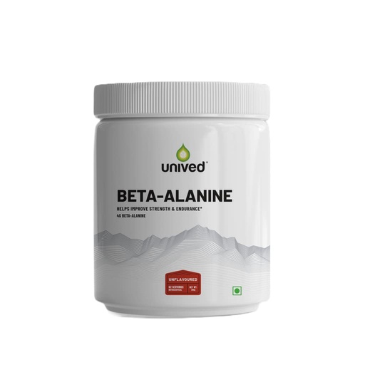 [BRSWYCQ6AAFBQDLD] Unived Beta-Alanine 4g | Performance Strength Energy Endurance & Muscle PH | Single Ingredient, Flavorless & Caffeine Free Pre Workout | 62 Servings, 250g