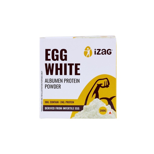 [BRSREBDQPMPRSCLA] iZaG Egg White Albumen Protein Powder | Unflavoured | Clean Protein Source | Gluten-Free, Lactose-Free | Supports Daily Protein Intake (200 g)