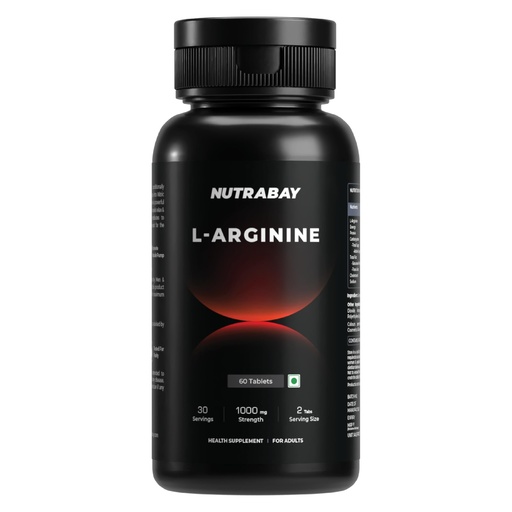 [BRSROZACCV7RECTF] Nutrabay Pro L-Arginine Tablets 1000mg per Tablet – Improve Endurance, Promote Muscle Pump, Non-GMO, Vegan Friendly – 60 Veg Tablets| Tested for Purity | 100% Authentic