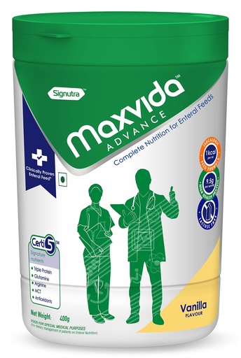 [BRSRMYYROV4G2DLJ] Maxvida Advance Complete Nutrition for enteral Feeds Jar -400g (Vanilla)
