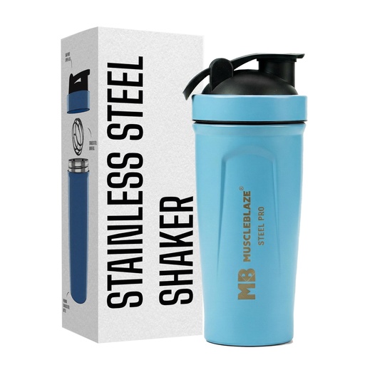 [BRSRGYAFPN5GYG3G] MuscleBlaze Stainless Steel Gym Shaker, Blue, 700ml