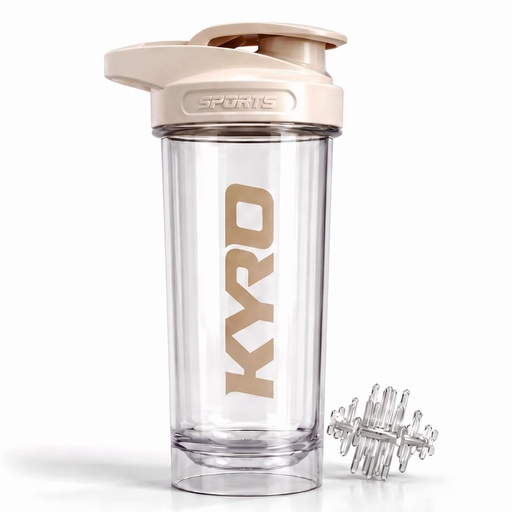 [BRSRY2YPDMAWO3IV] KYRO Terra 700ml Protein Shaker Bottle for Gym | Premium Whisk | 100% Leakproof, BPA-Free | Plastic Shaker with Whisk Ball | Dishwasher Safe | Gym Shaker | Sports Shaker Bottle for Men & Women