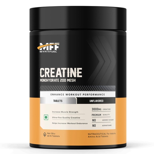 [BRSWGHQPCV4A2HT4] MyFitFuel Creatine Monohydrate 200 mesh, 3000mg (60 Tablets)