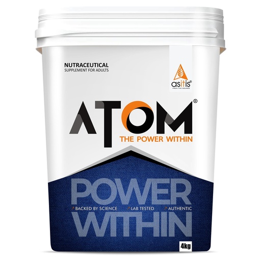 [BRSROZ3QOEBA43TA] AS-IT-IS ATOM PWR Mass Gainer 4 Kg | Pack of 50 servings | 5:1 Carb-Protein ratio | Powered with BCAA, L-Glutamine, Tribulus, Ashwagandha | Double Rich Chocolate flavor