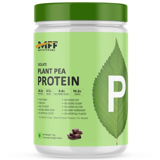 [BRSWGALQBYJQ4CQ2] MyFitFuel MFF Plant Pea Protein 1 Kg (2.2 lbs) Chocolate Delight Swirl | Easy to Digest | Vegan Plant Protein Powder