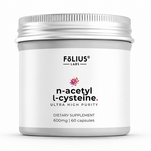 [BRSREY32CUFQOHYY] FOLIUS LABS Clean Label N-Acetyl L-Cysteine (NAC) 600mg Supplement, Non-GMO