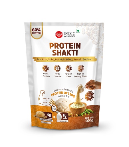 [BRSRGAYBBEJQ4GTX] IndicWisdom Protein Shakti – Plant Protein, 60% Protein | Heat Stable - Add to your Daily Meals | 500gm
