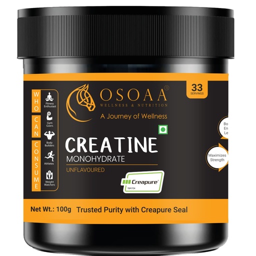 [BRSW2HANPJYAMCI2] OSOAA 100% Creapure from Germany, Micronized Creatine Monohydrate Powder - 100g | 3g Creatine/Serving | Pre/Post Workout Supplement for Muscle Repair & Recovery | Supports Athletic Performance & Power