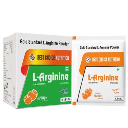 [BRSWYYL5A4HAIYLA] Best Choice Nutrition L-Arginine Powder for Muscle Building & Endurance, Energy,Muscle Growth, Heart Health,Vascularity (orange flavoured) (10 serving) 10 Sachet