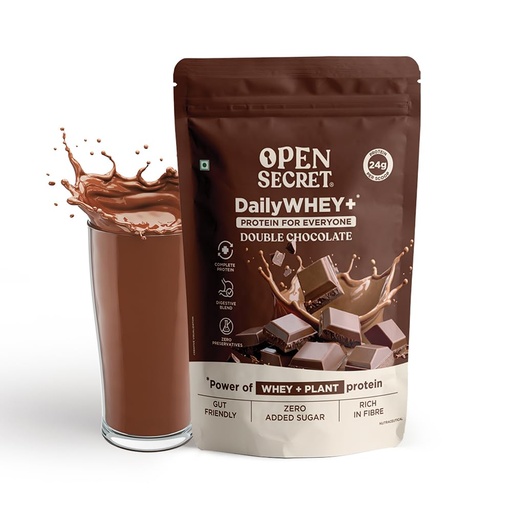 [BRSREFAOCEIWCGY4] OPEN SECRET Whey Protein Powder | 24g Protein Per Serving | Pre Workout, Big Muscle Protein, Muscle Gainer, No Preservatives, No Artificial Flavour, Double Chocolate (980g)