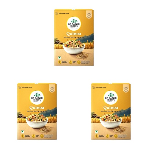 [BRSRYZY3AQPQIDLL] A TATA Product – Organic India Quinoa – 500g | Nutrient-Rich Whole Grain | Protein-Rich | Gluten-Free | Source of Iron & Magnesium (Pack of 3)