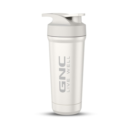 [BRSWYBTQOECBMYAU] GNC White Embossed Steel Shaker with Bottom Opening 750ML