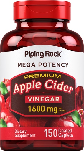 [BRSRO2Y3DIFRUET5] Piping Rock Apple Cider Vinegar Capsule Caplets | 1600mg | 150 Pills | High Potency | Extra Strength ACV Supplement | Vegetarian, Non-GMO, Gluten Free