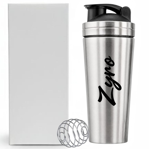 [BRSRAH37AQAR6CDK] Zyro Premium Stainless Steel Gym Shaker Bottle | 750ML Leak-Proof Protein & Pre-Workout Mixer | Durable Sports Bottle with Steel Mixer Ball | Hot & Cold Compatible
