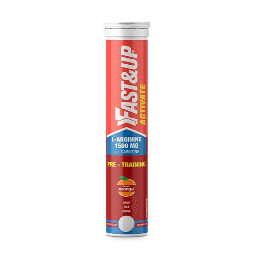 [BRSW2BQ3A4OWKHQZ] Fast&Up Activate- Caffeine Free Pre-training Drink- 1500 mg L-Arginine & other Active Nutrients- Prevents Oxidative Stress, Boosts Stamina & Metabolism-Orange Flavour- Pack of 20 Effervescent Tablets