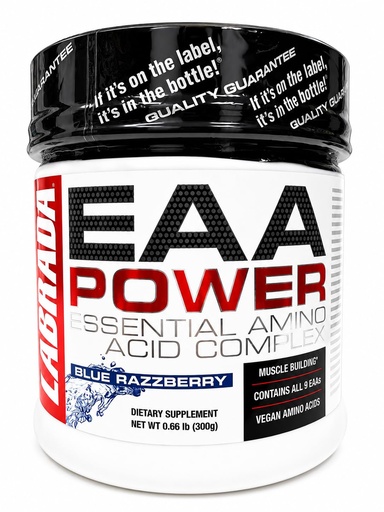 [BRSW22T6CV7GKDL5] Labrada EAA POWER Essential Amino Acid Complex Powder | BCAA + EAAs, Muscle Building, Vegan, 30 Servings | Blue Razzberry Flavor, 300g