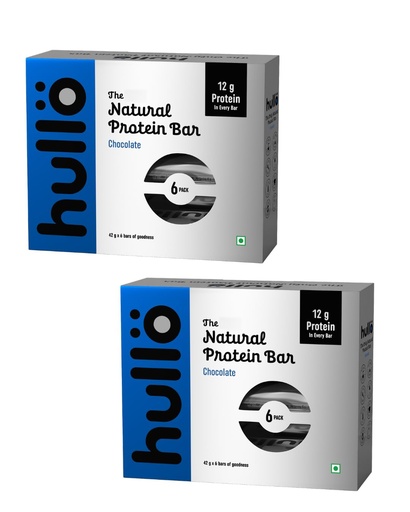 [BRSRGAI6A4BAADTP] Hullo Natural Protein Bar Chocolate – 12g Protein (12 X 42g Pack) | Gluten Free, Dairy Free, Soy Free Protien Bar Rich in Omega 3, 6 & 9 with Nuts & Seeds | Healthy Protein Bar for Gym & Daily Energy