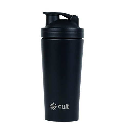 [BRSREZQCCANRGHTO] CULT Stainless Steel Shaker Bottle 700ML BPA-Free, Leakproof Gym Shaker with Wire Mixer Ball Durable, Rust-Resistant Protein Shaker Bottle for Smooth Shakes, Fitness & Daily Use Unisex - Black