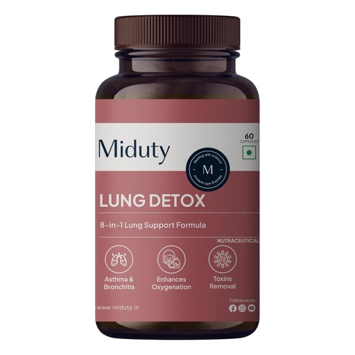 [BRSREYL3CV6RG2QV] Miduty Lung Detox - NAC Supplement 400 mg N- Acetyl Cysteine, Stinging Nettle 100 mg & Quercetin -Lungs Protective & Respiratory Health - 60 Veg Capsules