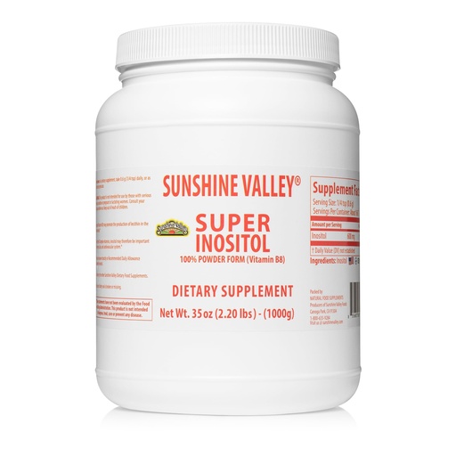 [BRSWGGAQAQAQECDH] Sunshine Valley® Super Inositol Powder – Dietary Supplement, Wellness & Healthy Lifestyle – Unflavored Powder – 35 oz