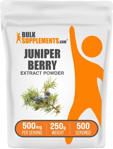 [BRSRAGAKA4NBMELH] BulkSupplements.com Juniper Berry Extract Powder - from Juniper Berries, Juniper Berry Powder - Gluten Free, 500mg per Serving, 250g (8.8 oz) (Pack of 1)