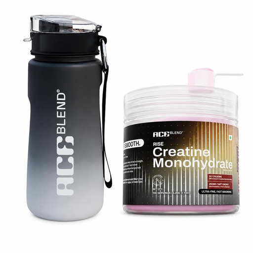 [BRSRYZQYARYWAFLH] Ace Blend Micronised Creatine Powder 100 Servings | Tart Cherry Extract | Creatine Monohydrate | 325g with Ace Blend Blender 650ml