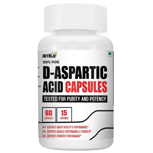 [BRSRMCAEBYOWKH3G] NutriJa D-Aspartic Acid (DAA) Supplement - 60 Capsules