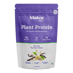 Maiva Pro Plant Protein Powder - 250g - Kerala Vanilla Bean (Vanilla) | 28g Protein, Pea Protein Isolate | No Artificial Sweeteners | Easy to Digest, Light on Stomach | No Bloating | Vegan, Lactose Free