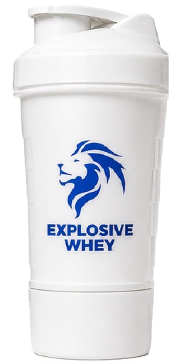 [BRSRGGQPB4PA2CDL] EXPLOSIVE WHEY Protein Shaker Bottle | Leak-Proof Gym & Fitness Shaker | BPA-Free Protein Mixing Shaker with Flip Cap and Extra Compartment | Ideal for Whey Protein, Pre-Workout & Smoothies - 600ml