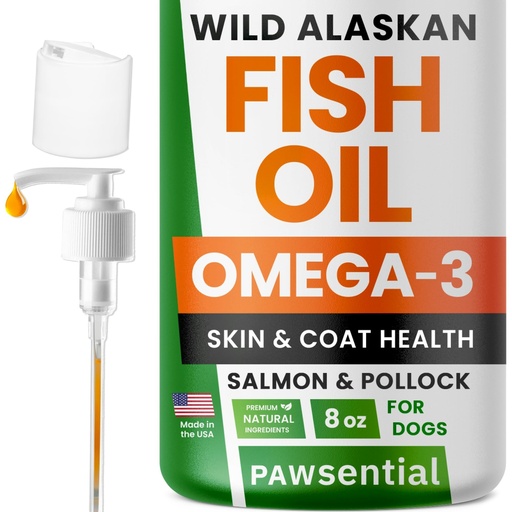 [BRSRAHACA4PWOGTU] Omega 3 Fish Oil for Dogs & Cats - Made with Wild Alaskan Salmon Oil; Liquid Fish Oil Supplement for Pets with Omega 3 EPA+DHA Fatty Acids; Real Ingredients, Real Taste — Trusted by Vets!