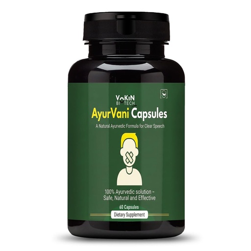 [BRSRGAYOB4HQOCDA] Vokin Biotech AyurVani Capsules | Ayurvedic Herbal Supplement with Brahmi, Shankhpushpi, Bhringraj & Shatavari | Botanical Formula for Cognitive Support & Overall Wellness | 60 Veg Capsules