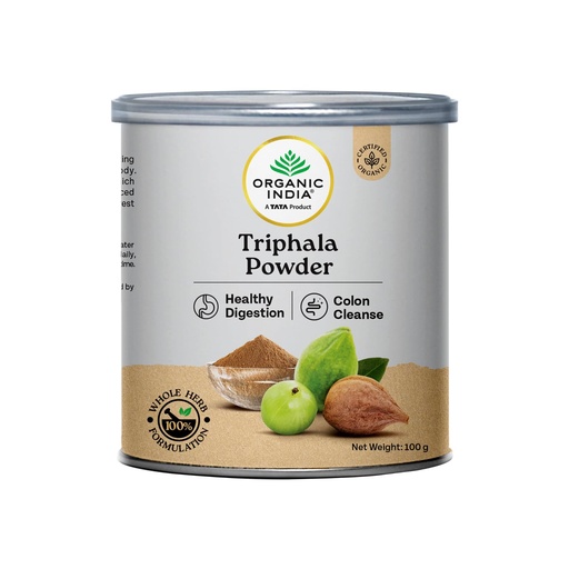 [BRSWIGL4BAFGMHA7] A TATA Product - Organic India Triphala Powder - 100g, Supports Immune System, Colon & Digestion, For Balanced Bowel & Gut Health, Contains Bioactives and Antioxidants, GMP & NPOP Certified Organic