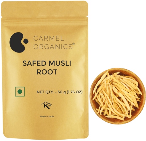 [BRSROBQ5BUNRGA3J] CARMEL ORGANICS Safed Musli Root 50 Grams