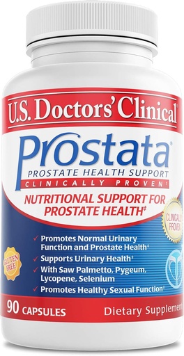 [BRSWI2YKBENBOFLC] Prostata clinique des médecins américains - Supplément prostate prouvé cliniquement pour les hommes - Soutien au piège urinaire et au vérin - Saw Palmetto, vitamine E, graines de citrouille - États-Unis fabriqués- 60 capsules[20 jours]
