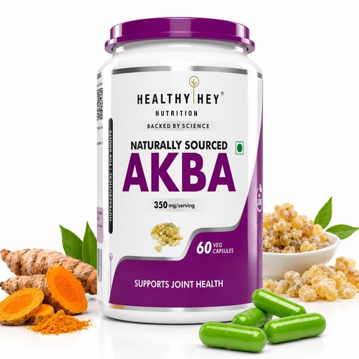 [BRSWYEACBAMBQFYU] HealthyHey Nutrition AKBA with 85% Boswellic Acid & Curcumin - 100% Natural - Joint Health Supplement-60 Veg Capsules Acetyl-keto-beta-boswellic acid