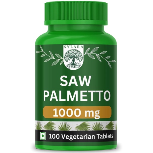 [BRSREEINCEJQO3DP] SYLARA Saw Palmetto - 100 Tablets capsules supplements - DHT Blocker with Biotin for men and women