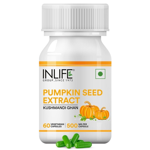 [BRSWGEAOAR4GY3T7] INLIFE Pumpkin Seed Extract Supplement 500mg, Hair Prostate, 60 Capsules