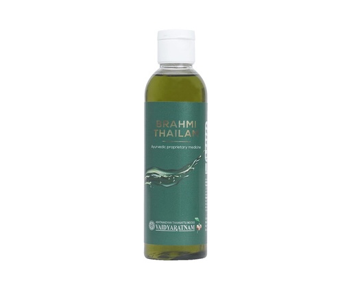 [BRSREZANPMORQCYV] Brahmi Thailam 200 ML | Ayurvedic Hair Oil for Stress Relief, Mental Clarity & Hair Nourishment | Herbal Scalp Therapy for Growth & Relaxation | Authentic Formula by VAIDYARATNAM