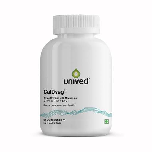 [BRSWYAL2O4NW2CDZ] Unived Caldveg | Wholefood Plant-Based Calcium, Magnesium & 73 Trace Minerals, Vit D3 (Lichen), Vit K2-7 (Menaquingold) | Complete Supplement For Bone Health & Healthy Ageing, Capsule, 110 grams