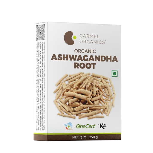 [BRSROZDQAQDQM33O] CARMEL ORGANICS Ashwagandha Root Whole 250 Gram