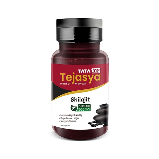 [BRSRMHD2DN4GAYI6] Tata 1mg Tejasya Shilajit Capsule, Supports Strength,Stamina & Energy, Pack of 60 capsules