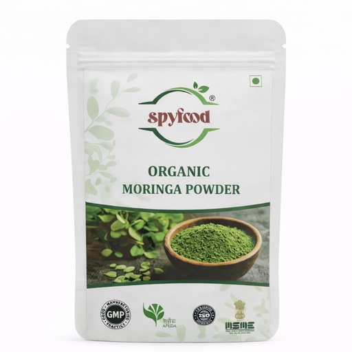 [BRSRGYYLDMIWGYD7] SPYFOOD Organic Moringa Powder 100 grams – From Pure Drumstick Leaves, Natural Energy Booster, Supports Stamina & Vitality, Rich in Vitamins & Minerals Superfood