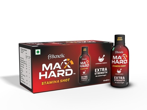 [BRSRGALRDEBGYYLL] Max hard Ayurvedic Stamina Shot 60ml each (Pack of 10) | Extra Strength | No Added Sugar