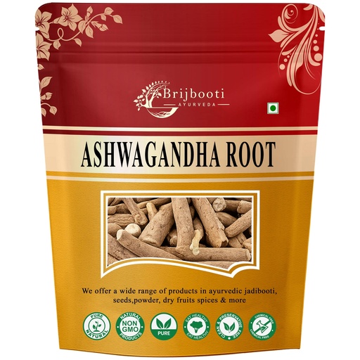 [BRSWGFL6OQMQMCTV] Brijbooti Pure Ashwagandha Root 100 Gm| Withania Somnifera | Pure & Natural
