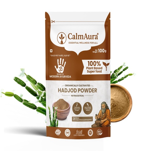 [BRSRGHAECMDQEHLV] CalmAura Hadjod Powder 100g | 100% Pure Cissus Quadrangularis | Ayurvedic Bone Strength, Joint Support | Natural Calcium Herb